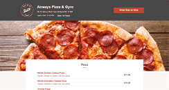 Desktop Screenshot of airwayspizzamenu.com